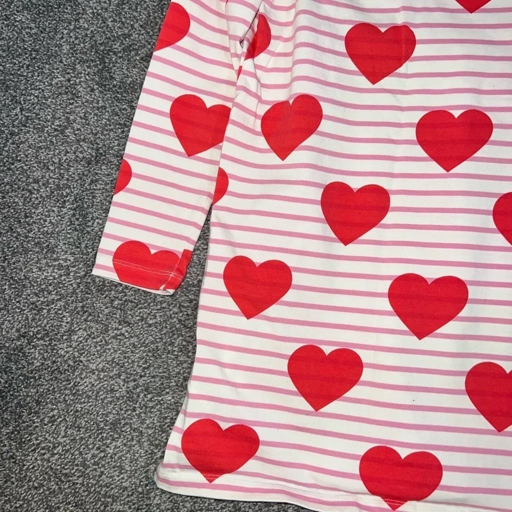 BODEN Fun Breton Dress in Poppy Red Stripe Heart